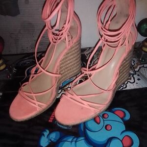 Jennifer Lopez Pink Wedge Shoes